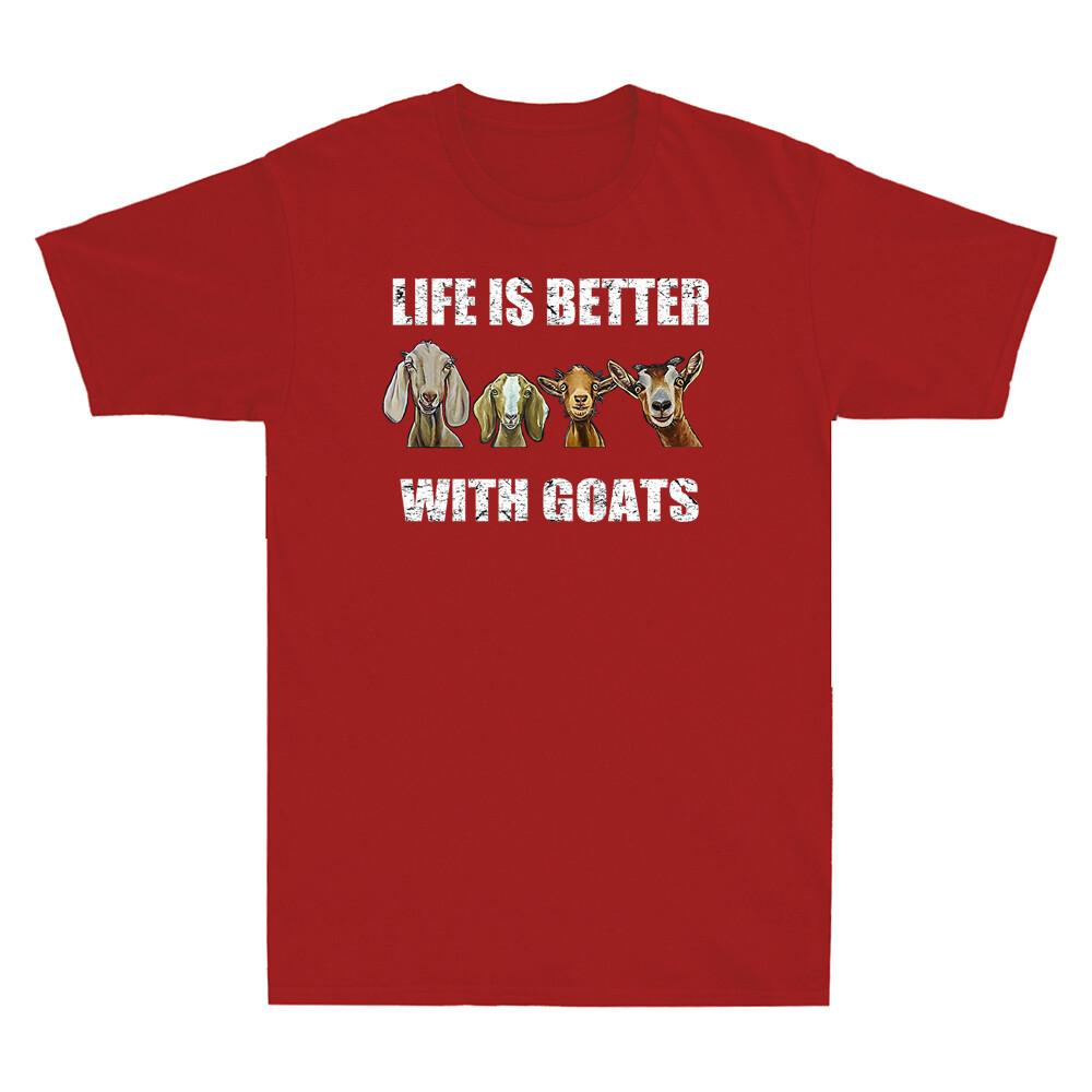 Better With Goats Goat Shirt Funny Goat Lover Gift Vintage Unisexs Black Tshirt