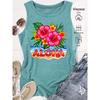 Elegant Vest for Women ALOHA Hawaiian Floral Print Casual Loose Summer Vest Fashionable and Elegant Tops for Commuting, Vacation, and Everyday Wear,