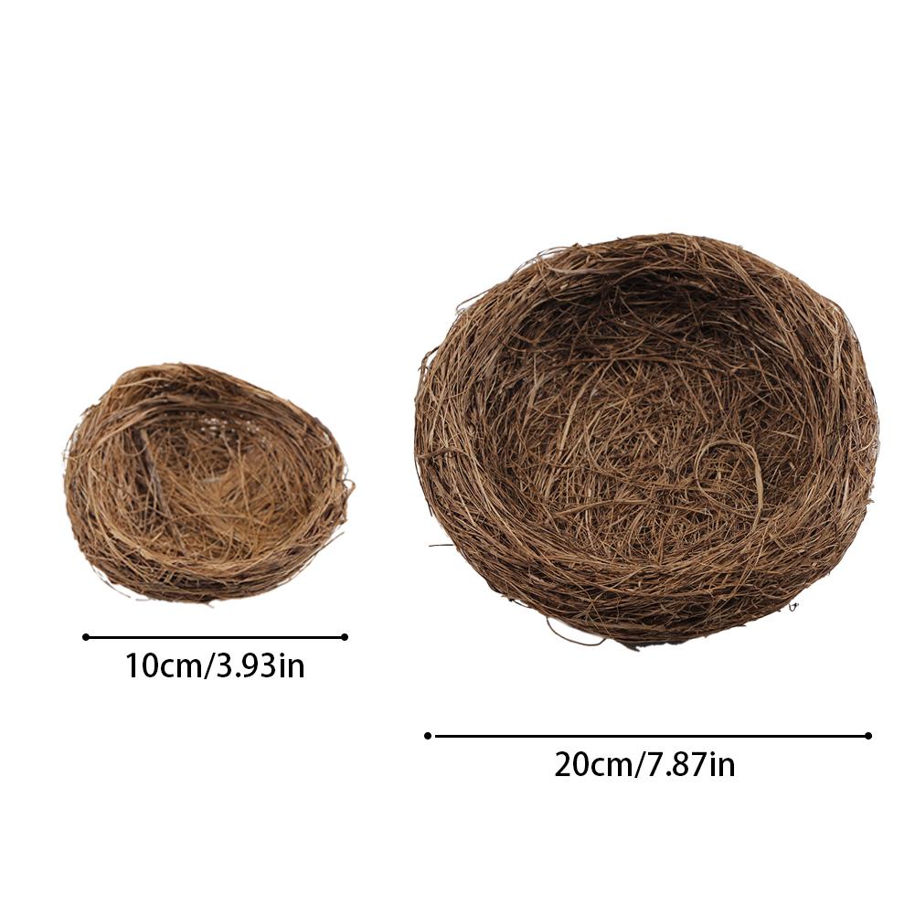 Nowe Okrągłe Rattanowe Gniazdo dla Ptaków Wielkanocne Ręcznie Robione DIY Rzemiosło Symulacja Rekwizyty Dekor Gniazda dla Ptaków budka dla ptaków C3H0