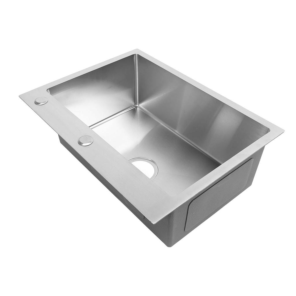 Kitchen Sink 304 Stainless Steel Top Mount Handmade Single Bowl Basin with Accessories for