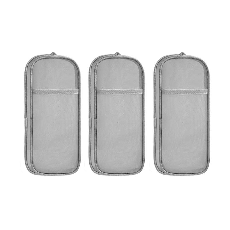 3Pcs Clear Mesh Pencil Bag Pencil Case Double Layer Pen Storage Box Portable Pen Organizers Clear Colored Pencil Case