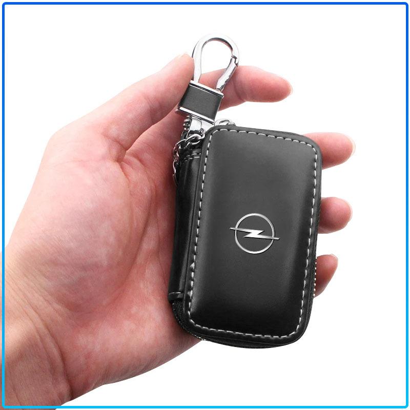 Leather Car Key Case Keychain Zipper Key Case Bag Accessories For Opel Astra H G Corsa Insignia Astra Antara Meriva Zafira Interior