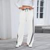 European and American Women's Autumn and Winter Loose Straight Wide-leg Pants with Tie Casual Sweatpants Trousers