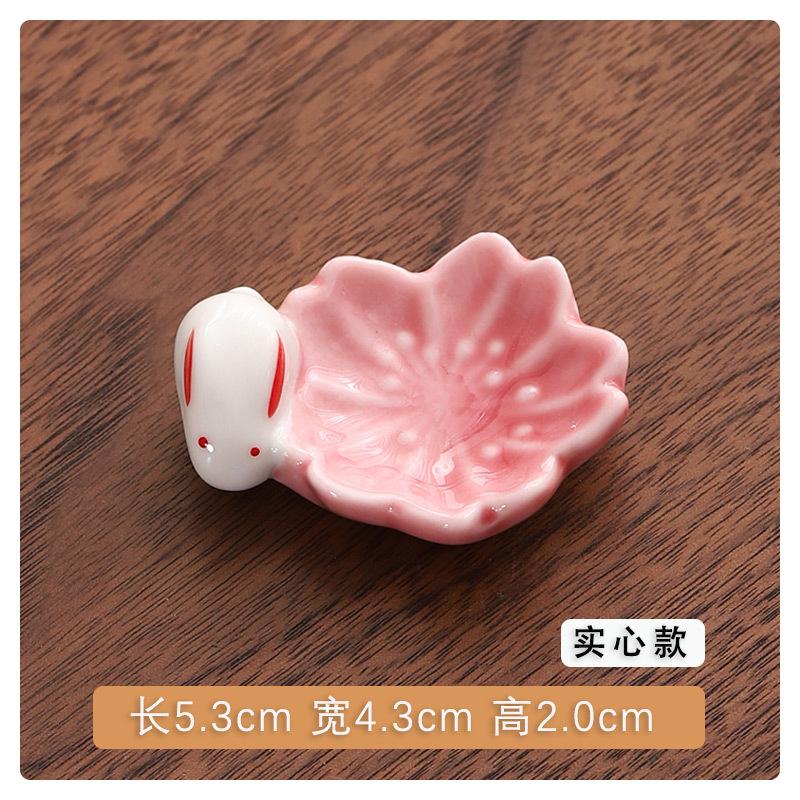 Colorful Ceramic Chopsticks Holder Sakura Blossoms rabbit Spoon Fork Chopstick Rest Tableware Stand Kitchen Dining Accessories