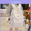 Simple Star Pattern Student Backpack With Plush Pendant For Casual Daily
