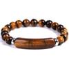 Evil Eye 8mm Obsidian Magnet Spacer Elastic Cord Yellow Tiger Eye Evil Eye Bracelet
