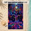 Landscape Theme Soft Beach Towel Personalized Custom Name Text Towel Portable for Beach Pool Travel