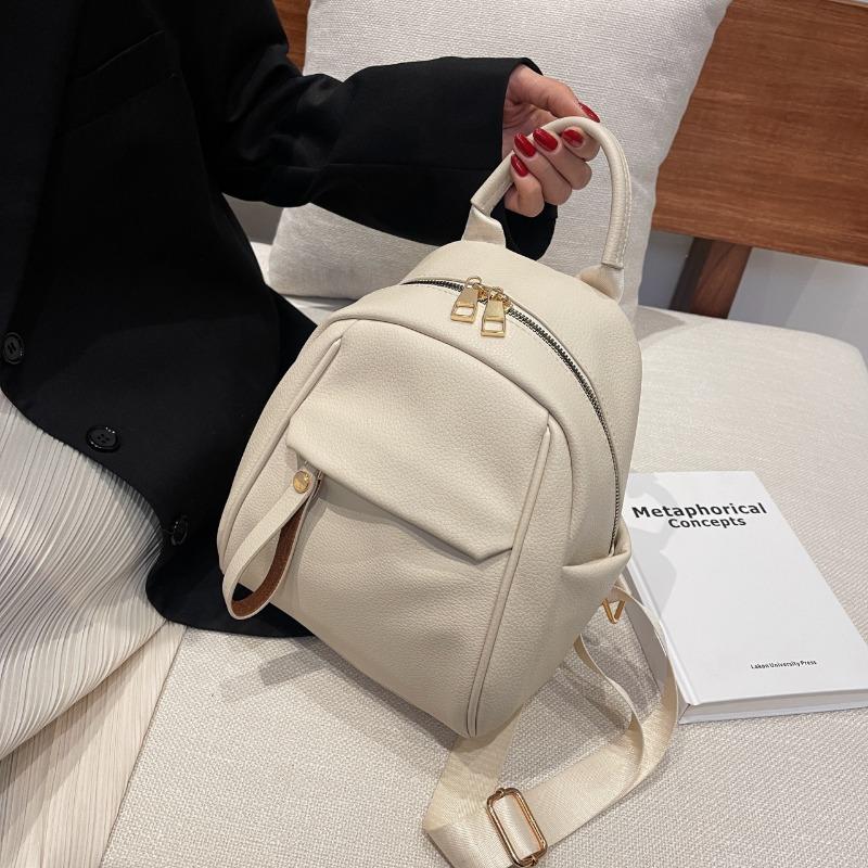 Soft Leather Large Capacity Women's Backpack Simple Casual New Fashion Mommy Backpack Schoolbag Tide