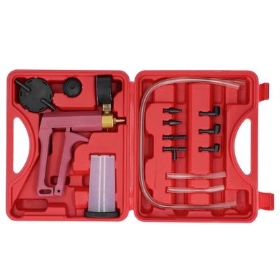 Hand-Vakuumdruckpumpe Testerwerkzeug Bremsenentlüftungskit Adapter Anschlüsse mit Werkzeugkasten
