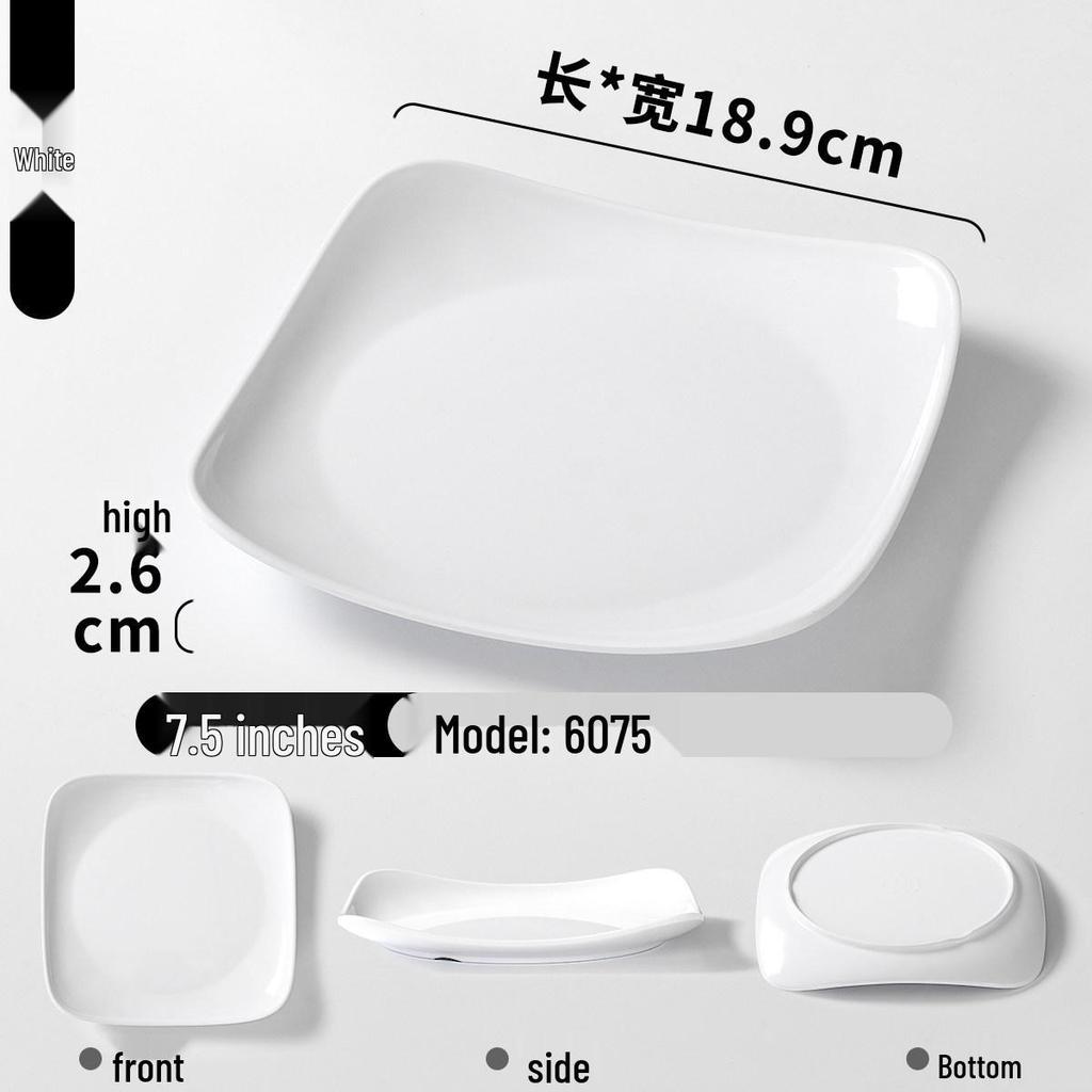Double Color Melamine Square Rice Bowl Plate - Commercial & Catering Use