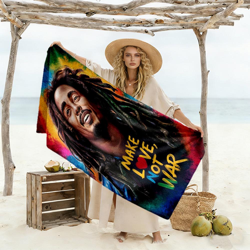 Bob Marley Beach Towel Super Soft Absorbent Comfortable Lightweight