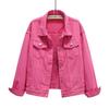 Plus Size Women's Denim Jacket Short Korean Style Loose Long Sleeve Jackets Casual Oversized Tops