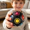 Football Sensory Toys Fidget Toy with 12-Holes, Stress Relief Press Ball Tactile Feedback Toy, Mini Push Rainbow for Adults and Kids
