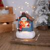 Christmas Gift Resin LED Santa Claus House Ornament 2025 New Year Desktop Home Decoration Xmas Glowing Cabin Landscape Crafts