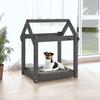 Vidaxl Legowisko Dla Psa, Szare, 61X50X70 Cm, Lite Drewno Sosnowe