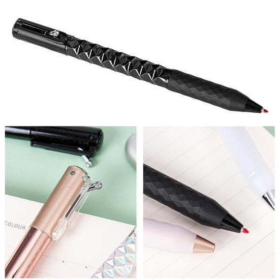 Geometric Deformation Gel Pen 0.5mm Fine Point Writing Pen with Silicone Grip Quick Dry Black Ink Pen Stationery