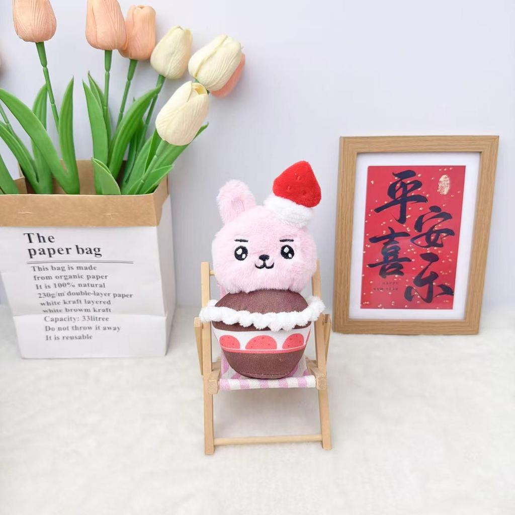 Strawberry Cake Animal Plush Doll Pendant Charm
