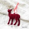 NUCHI Christmas Decoration: Red Flocked Reindeer Bell Ornament for Tree