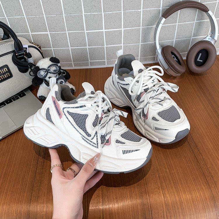 Dad Shoes Girl 2025 Early Spring New Versatile Mesh Breathable Lightweight Versatile Platform Casual Sneakers Women