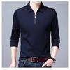 Long-sleeved T-shirt for Men, Youth Lapel Solid Color POLO Shirt for Men, Korean Style Autumn Casual Bottoming Shirt for Men, Polo Shirt