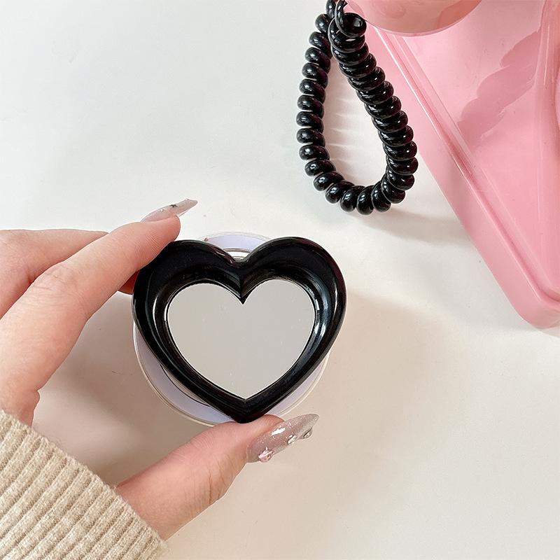 Simple Wind Love Mirror Lazy Ring Portable Mobile Phone Magnetic Suction Airbag Bracket Retractable Desktop Watching Drama