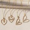 Gold-Plated Heart Pendant Necklace - Simple Heart-Shaped Clavicle Chain for Women