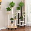 Shixun 5-Tier Steel Wood Flower & Storage Rack with Wheels