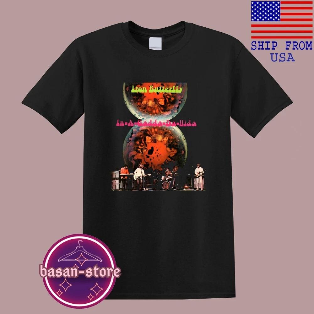 Iron Butterfly In A Gadda Da Vida Men s Black T-Shirt Tee Top Unisex XL