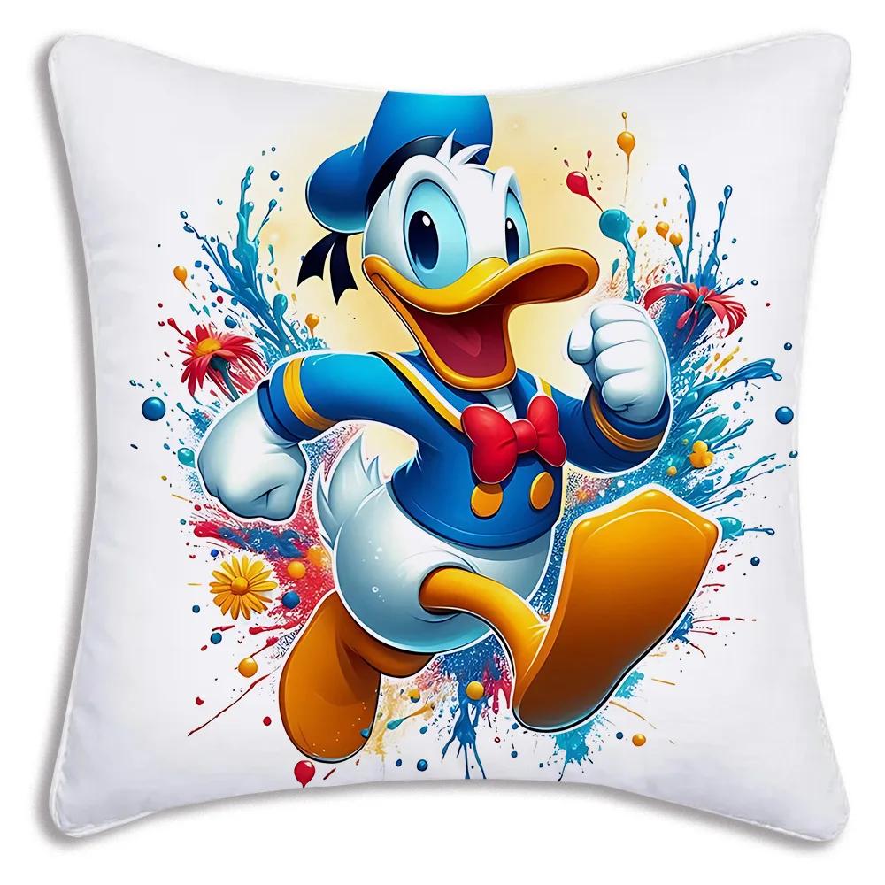 Hot Cartoon Anime Donalds Ducks Pillow Covers Cartoon Sofa Decorative Home Printing  Cute Cushion Cover