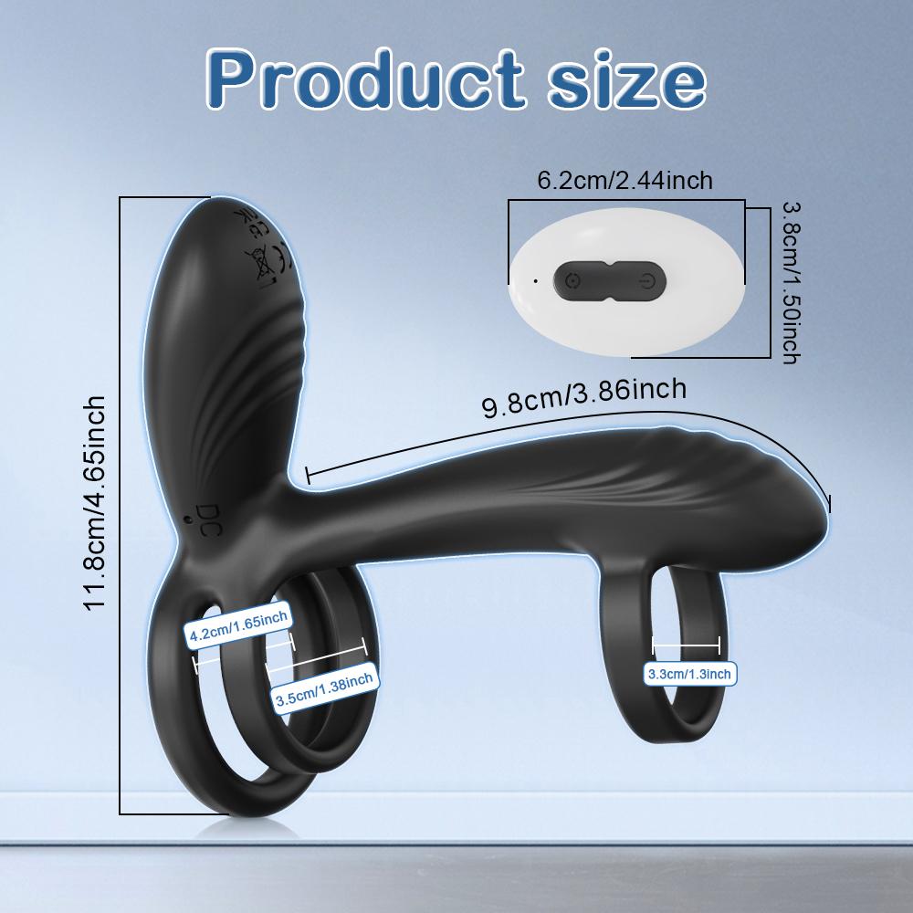 Remote Control Dual Penis Ring Vibrator for Men Delay Time Prostate Massager Cock Rings Twisting Vibrating Sex Toy for Men