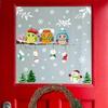 1pc Christmas Tree Branch Owl Penguin Snowflake Electrostatic Sticker Window Flim Creative Minimalist Home Decorations