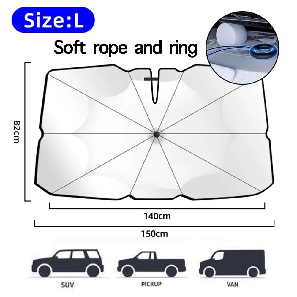 2024 Car Windshield Sun Shade Umbrella Foldable Sunshade Front Window Cover for UV Block Heat Protection Protector ParasolWindshield Sunshades 1