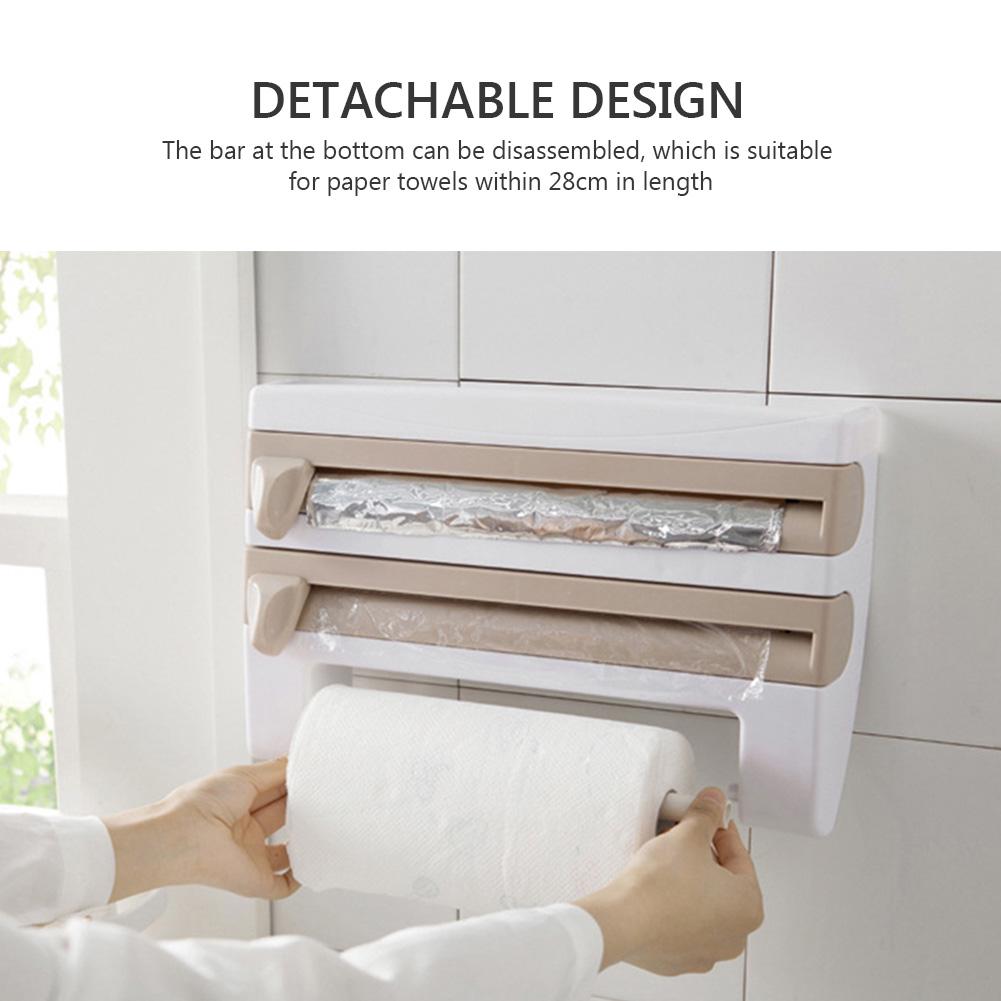 Buy Plastic Wrap Tin Foil Cutter Organizer Wall Mounted Kitchen Storage ...