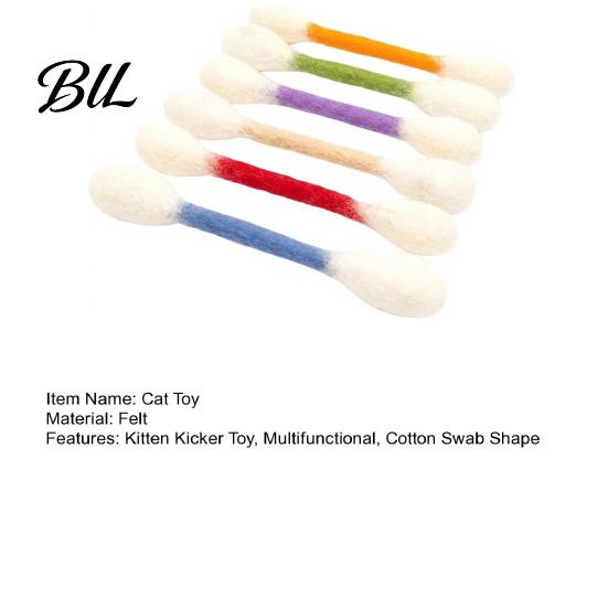 Kitten Kicker Toy 6Pcs Cotton Swab Cat Toys Felt Giant Catnip with Kitty Chew Sticks for Indoor Cats Teething Enrichment