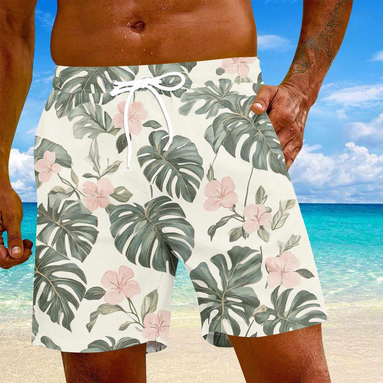 

Мужские модные гавайские принты с эластичной талией, повседневные штаны для йоги, пляжные шорты XXXXL