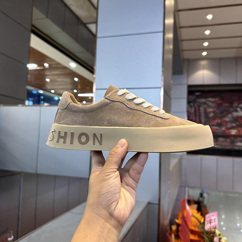 Platform Casual Shoes Autumn New Matte Leather Breathable Board Shoes Trendy Shoes Dnh