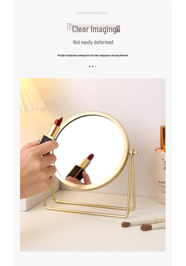 Special Edition High-End Desktop Makeup Mirror - Elegant Round Design for Dressing Tables, Bedrooms, and Dorms