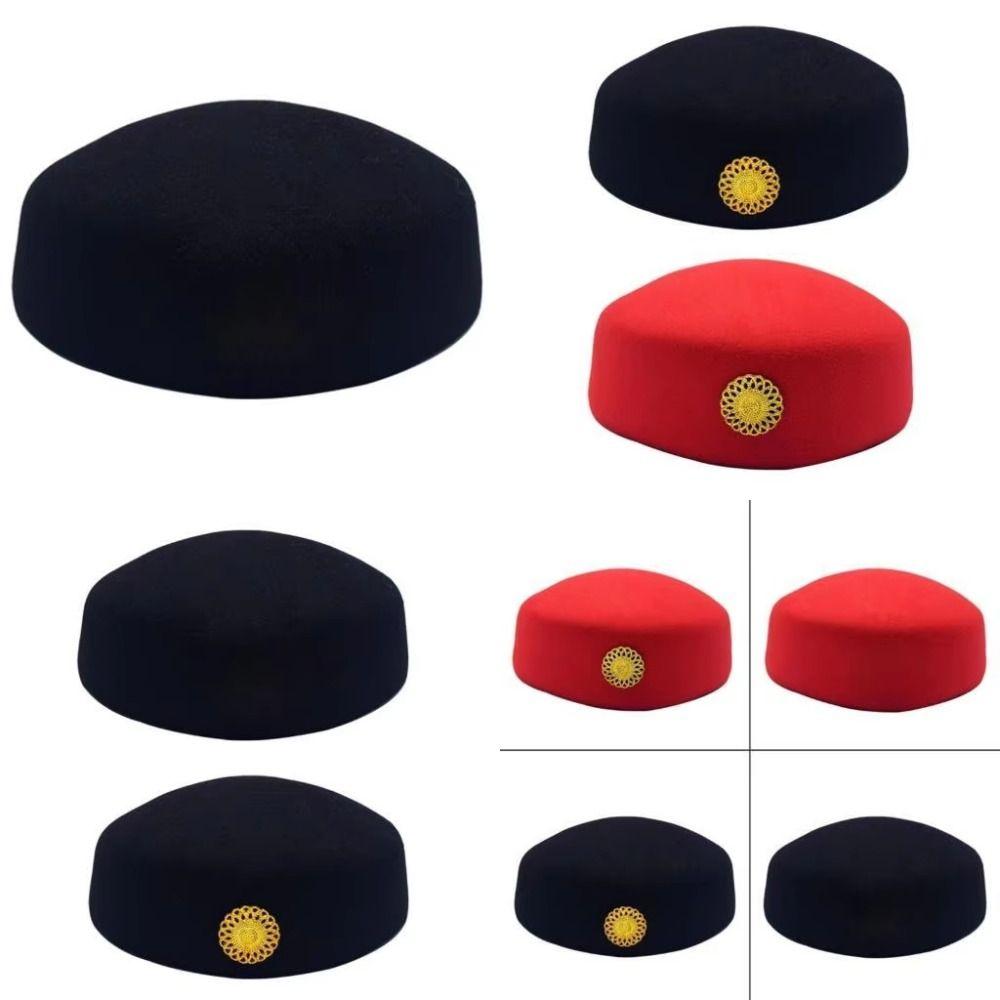 Pillbox Hat Air Hostesses Caps Formal Beret Marching Band Hat Airline Stewardess Hat Performance