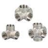 1/4" 3/8" 1/2" 3/4" 1" 1.2" 1.5" 2" BSPT Female 3/4/5 Ways Corner Splitter 304 Stainless Steel Pipe Fitting Connector Water Gas