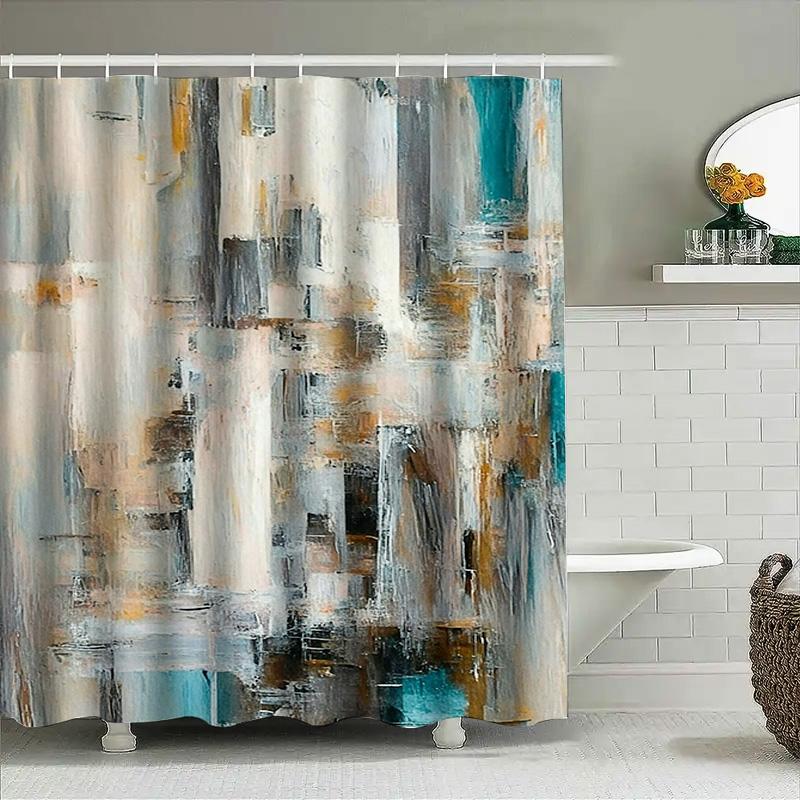 Abstract Art Shower Curtain Modern Colorful Watercolor Design For Bathroom Decor, 72X84 Inches (183Cm X 213Cm)