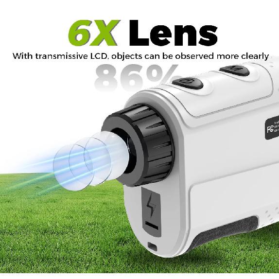 INORM Golf Laser Rangefinder 1200 Yards 6X Lens Golf Compensating Hunting Range Finder Built-in Battery Measuring Tool