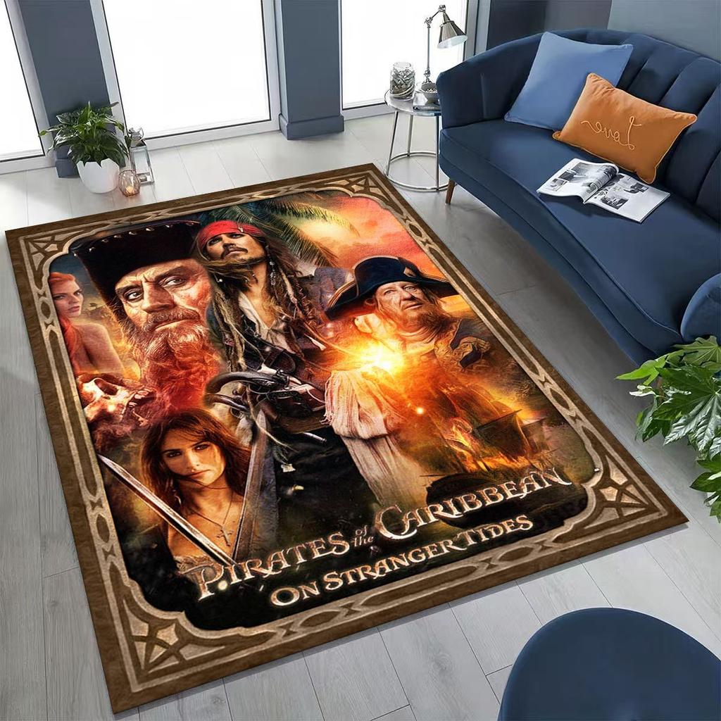Captain Jack Pirates of The Caribbea Johnny Depp Carpet Rug for Bedroom Living Room Sofa Home Doormat Decor,Non-slip Floor Mat