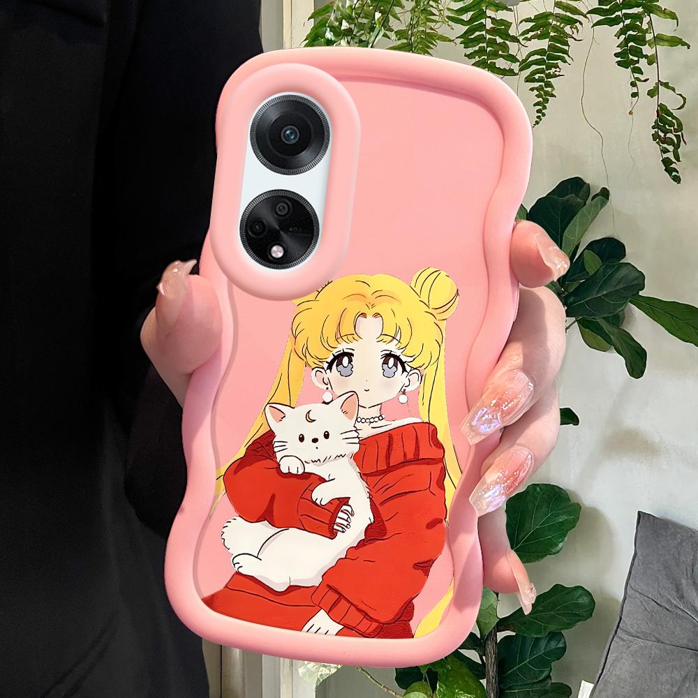 

Окрашенный узор Big Wave Edge Мягкий силиконовый материал Macaron чехол для телефона противоударный защитный резиновый чехол для OPPO Reno Realme Realme 5 розовый