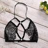 Mujer Sexy Transparente Color Sólido Encaje Espalda Descubierta Adelgazante Tentación Push Up Sujetador