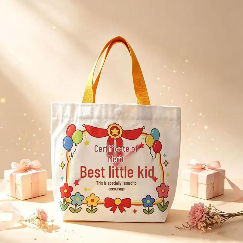 Cartoon Canvas Gift Bag for Birthdays, Festivals, Souvenirs, and Outings – Eco-friendly & Durable