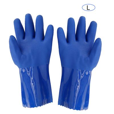 PVC Chemicky odolné rukavice Pletené bavlněné podšívkované Rovný rukáv Bezpečnostní rukavice Protiskluzové(L )