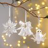 Plastic Christmas Crystal Pendants Snowflake DIY Christmas Tree Ornaments Indoor Outdoor Wall Pendant Crystal Hanging Xmas Tree