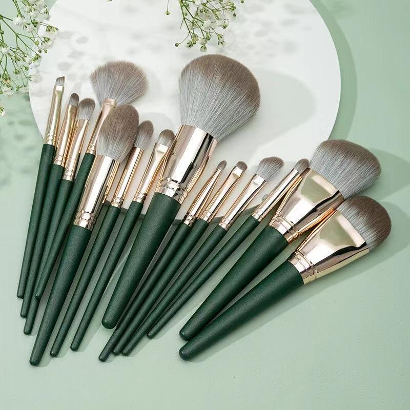 

Huyang 14green cloud makeup brush suit super soft powder brush powder foundation brush blush brush multifunctional beauty tools