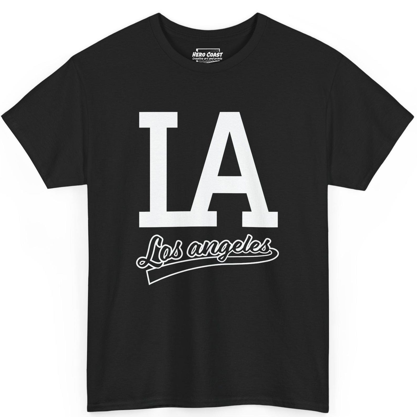 Black LA T-Shirt | Los Angeles Hip-Hop Streetwear Graphic Tee | West Coast Rap Urban Fashion XL