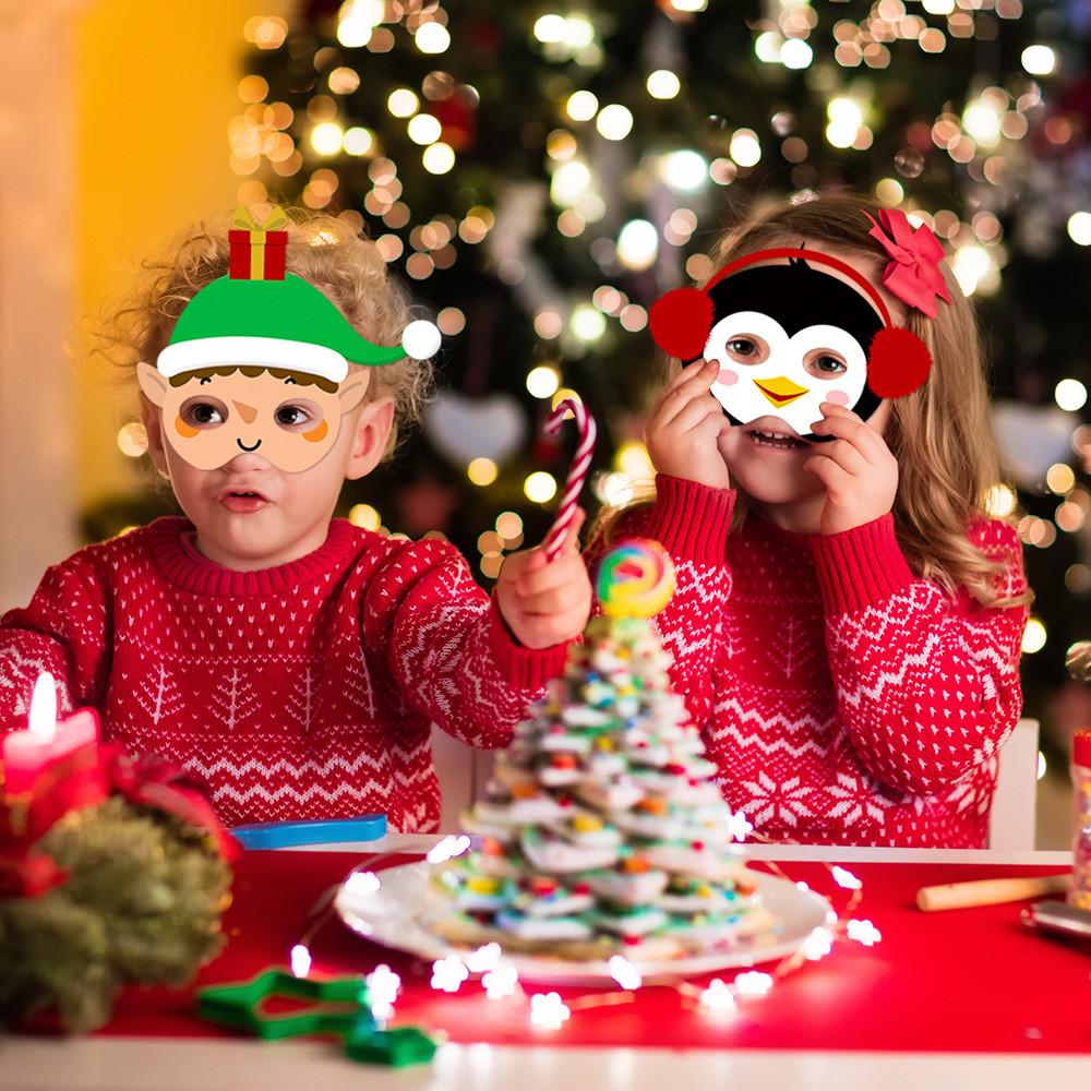 Sněhulák Vánoční Sob Papírová Maska Párty Foto Rekvizita Na Dekoraci Svátek